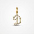 TaleClasp Letter D Gold Tone Arc Charm - Golden - image 0