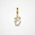 TaleClasp Letter E Gold Tone Arc Charm - Golden - image 0