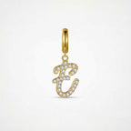 TaleClasp Letter E Gold Tone Arc Charm - Golden - image 0