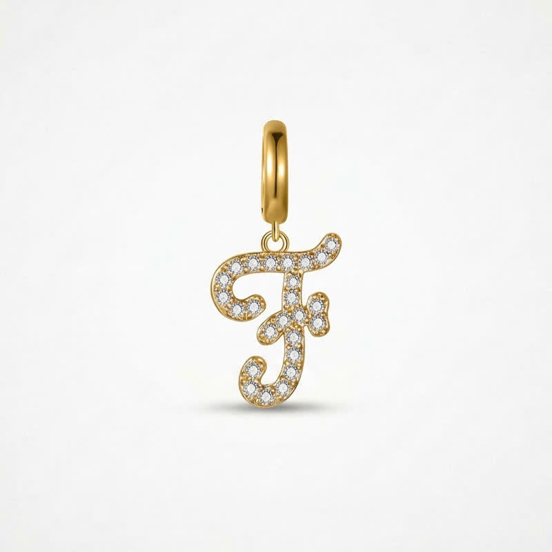 TaleClasp Letter F Gold Tone Arc Charm - Golden - image 0