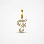 TaleClasp Letter F Gold Tone Arc Charm - Golden - image 0