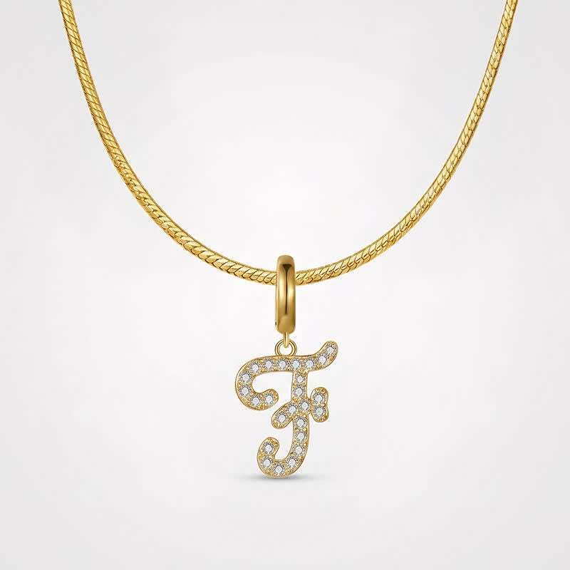 TaleClasp Letter F Gold Tone Arc Charm - image 4