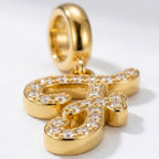 TaleClasp Letter F Gold Tone Arc Charm - image 3