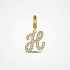 TaleClasp Letter H Gold Tone Arc Charm - Golden - image 0
