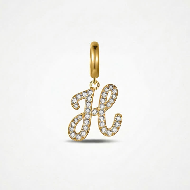 TaleClasp Letter H Gold Tone Arc Charm - Golden - image 0