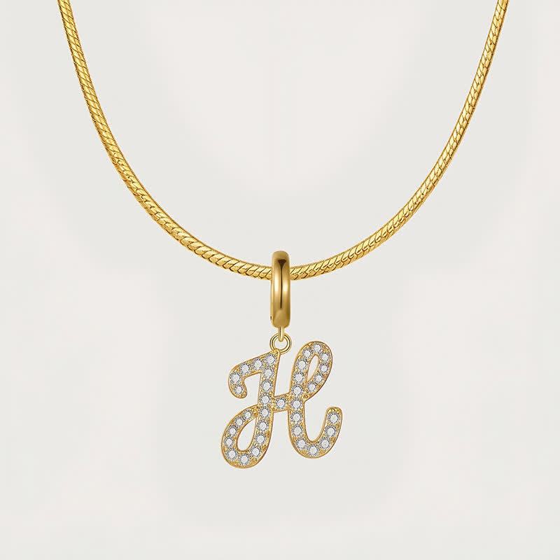 TaleClasp Letter H Gold Tone Arc Charm - image 4