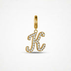 TaleClasp Letter F Gold Tone Arc Charm - Golden - image 0