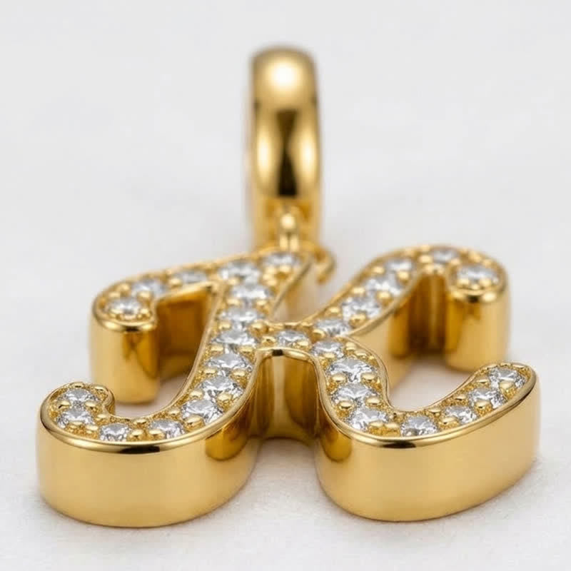 TaleClasp Letter F Gold Tone Arc Charm - image 3
