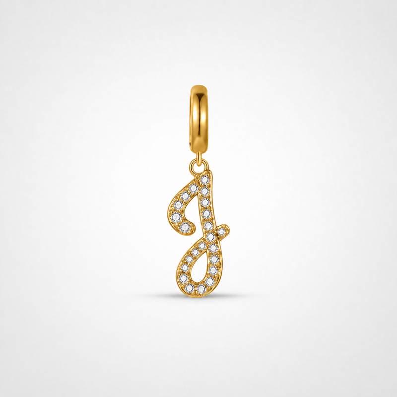 TaleClasp Letter J Gold Tone Arc Charm - Golden - image 0
