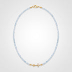 TaleClasp Pale Blue Faceted Bead Gold Accent Necklace - image 4