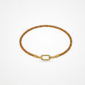TaleClasp Sunset Braid Gold Oval Clasp Bracelet - Orange - image 0