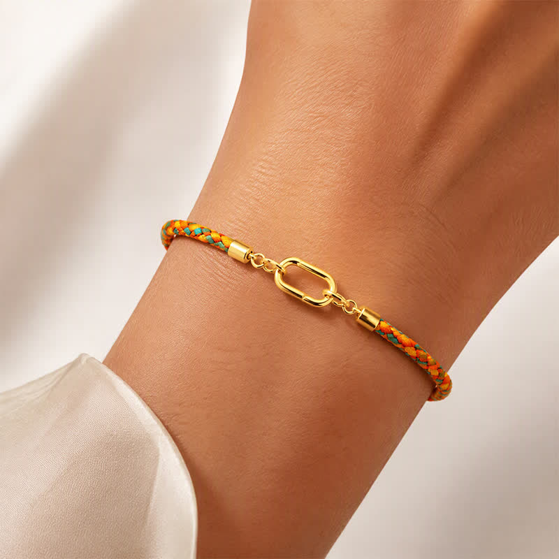 TaleClasp Sunset Braid Gold Oval Clasp Bracelet - image 1