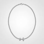 TaleClasp Silver Beaded Double Ring Charm Necklace - image 4