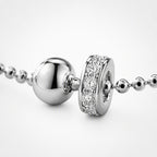 TaleClasp Silver Beaded Double Ring Charm Necklace - image 3