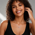 TaleClasp Silver Beaded Double Ring Charm Necklace - image 2