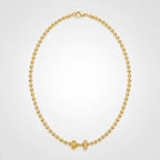 TaleClasp Gold Beaded Double Ring Charm Necklace - image 4