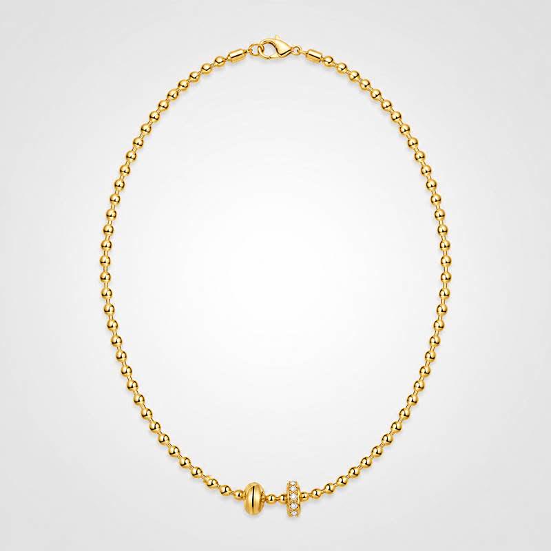 TaleClasp Gold Beaded Double Ring Charm Necklace - image 4