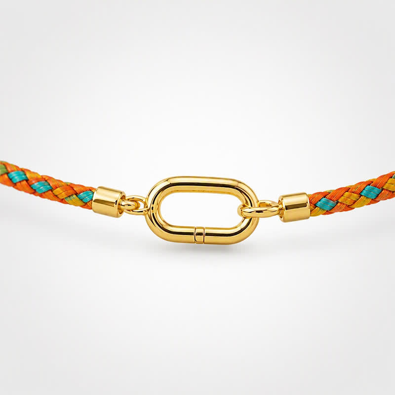TaleClasp Sunset Gold-Tone Oval Clasp Braided Rope Necklace - image 3