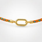 TaleClasp Sunset Gold-Tone Oval Clasp Braided Rope Necklace - image 3