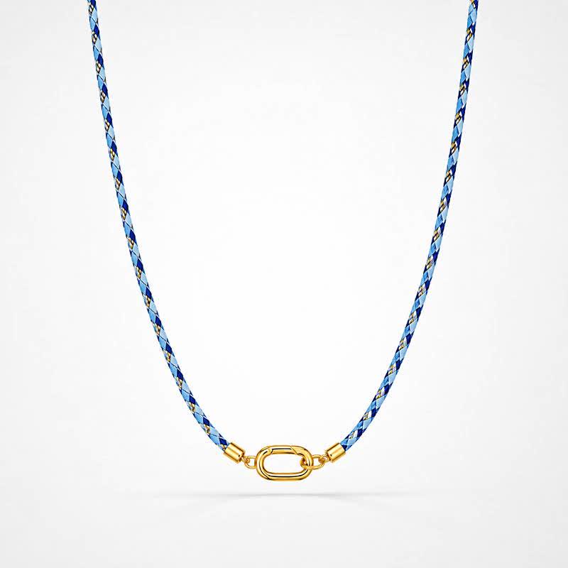 TaleClasp Coastal Blue Braided Front Clasp Choker Necklace - Blue - image 0