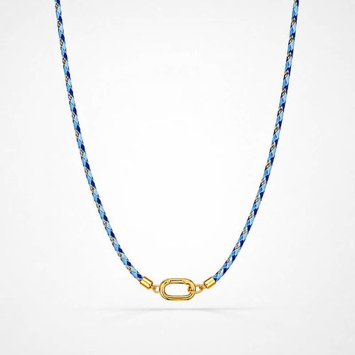 TaleClasp Coastal Blue Braided Front Clasp Choker Necklace - Blue - image 0