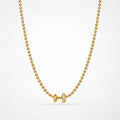 TaleClasp Gold Beaded Double Ring Charm Necklace - Golden - image 0