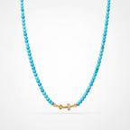 TaleClasp Turquoise-Colored Bead and Crystal Embellished Necklace - Bright Blue - image 0