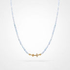 TaleClasp Pale Blue Faceted Bead Gold Accent Necklace - Light Blue - image 0