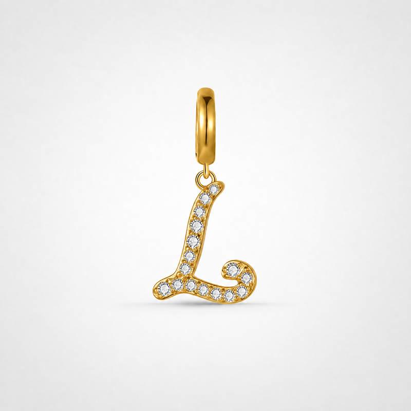 TaleClasp Letter L Gold Tone Arc Charm - Golden - image 0