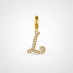 TaleClasp Letter L Gold Tone Arc Charm - Golden - image 0