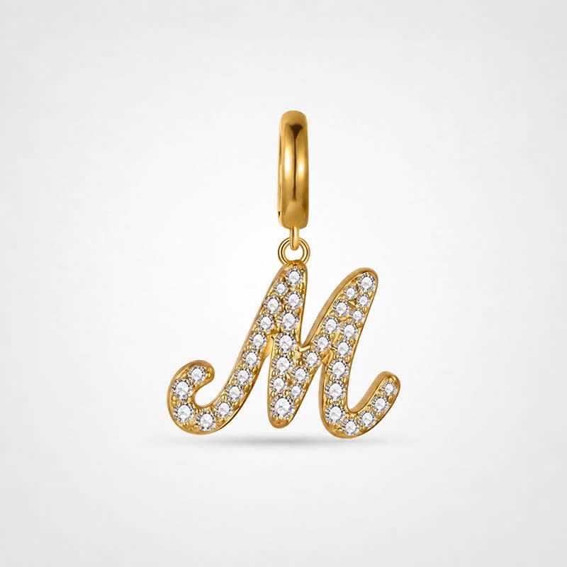TaleClasp Letter M Gold Tone Arc Charm - Golden - image 0