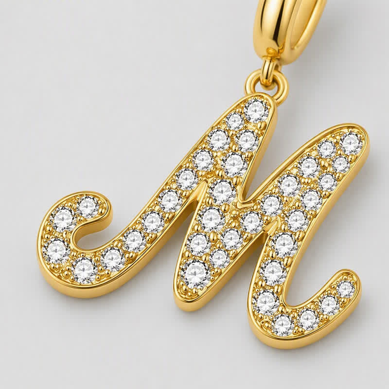 TaleClasp Letter M Gold Tone Arc Charm - image 3