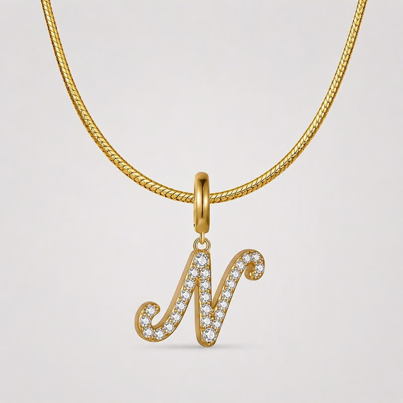 TaleClasp Letter N Gold Tone Arc Charm - image 4
