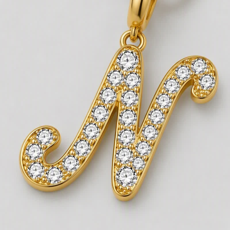 TaleClasp Letter N Gold Tone Arc Charm - image 3