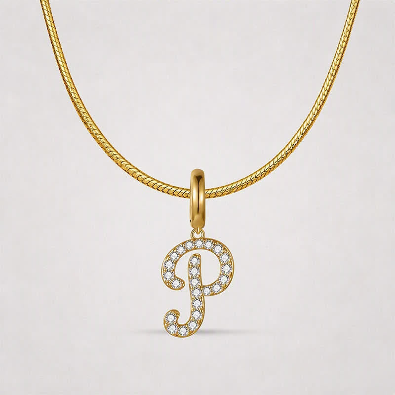 TaleClasp Letter P Gold Tone Arc Charm - image 4