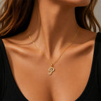 TaleClasp Letter P Gold Tone Arc Charm - image 1