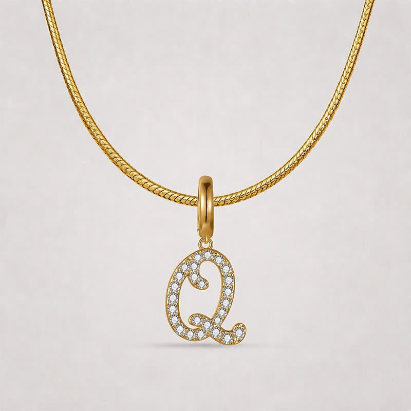 TaleClasp Letter Q Gold Tone Arc Charm - image 4