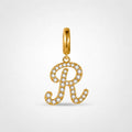 TaleClasp Letter R Gold Tone Arc Charm - Golden - image 0