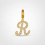 TaleClasp Letter R Gold Tone Arc Charm - Golden - image 0