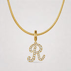 TaleClasp Letter R Gold Tone Arc Charm - image 4