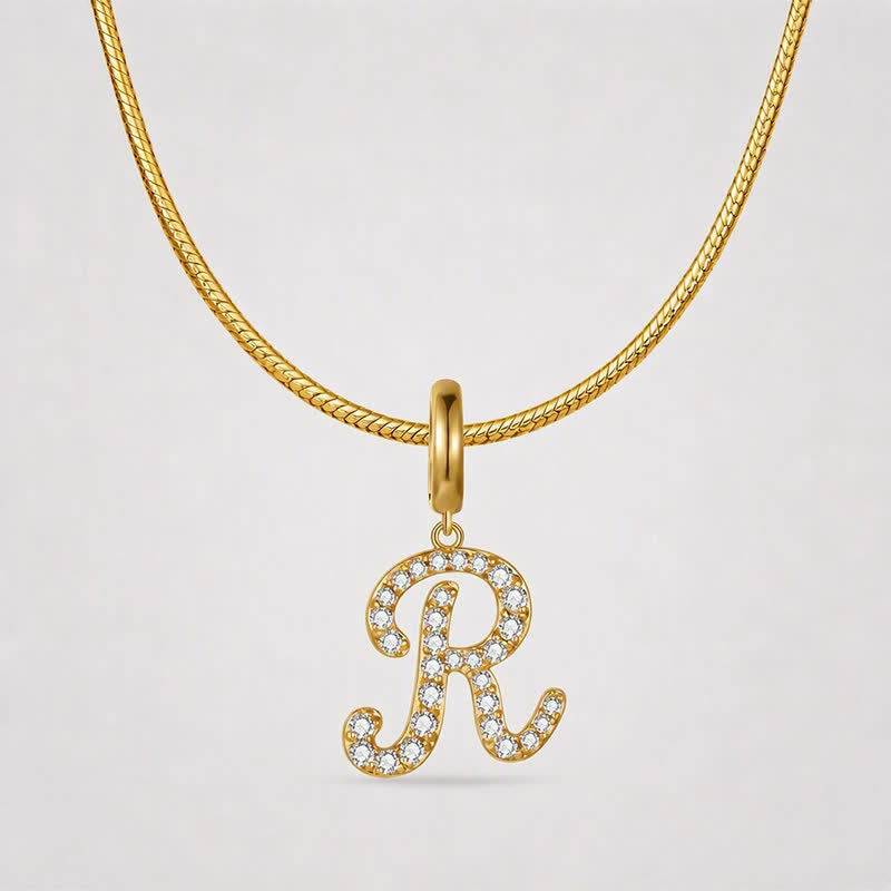 TaleClasp Letter R Gold Tone Arc Charm - image 4