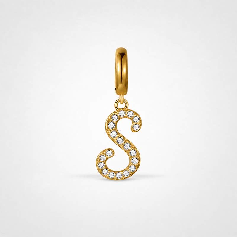 TaleClasp Letter S Gold Tone Arc Charm - Golden - image 0