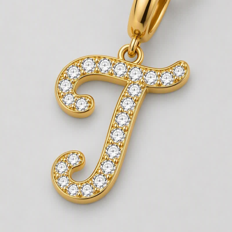 TaleClasp Letter T Gold Tone Arc Charm - image 3