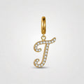 TaleClasp Letter T Gold Tone Arc Charm - Golden - image 0