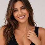 TaleClasp Letter T Gold Tone Arc Charm - image 2