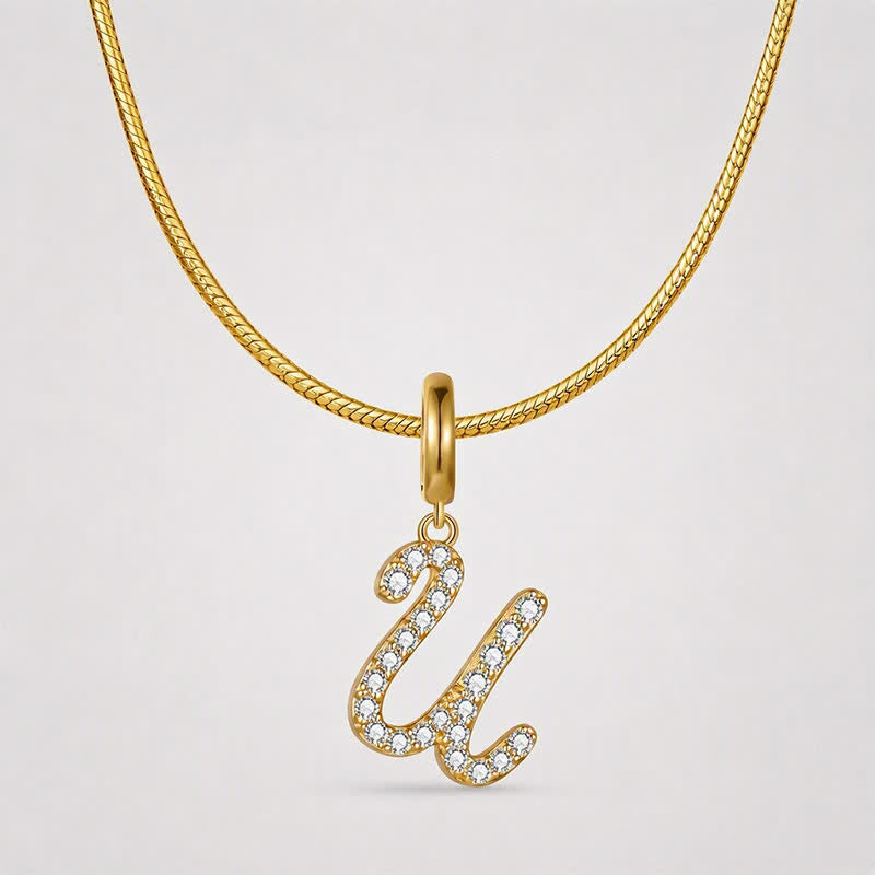 TaleClasp Letter U Gold Tone Arc Charm - image 4