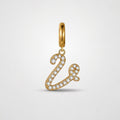 TaleClasp Letter V Gold Tone Arc Charm - Golden - image 0