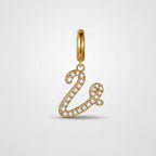 TaleClasp Letter V Gold Tone Arc Charm - Golden - image 0
