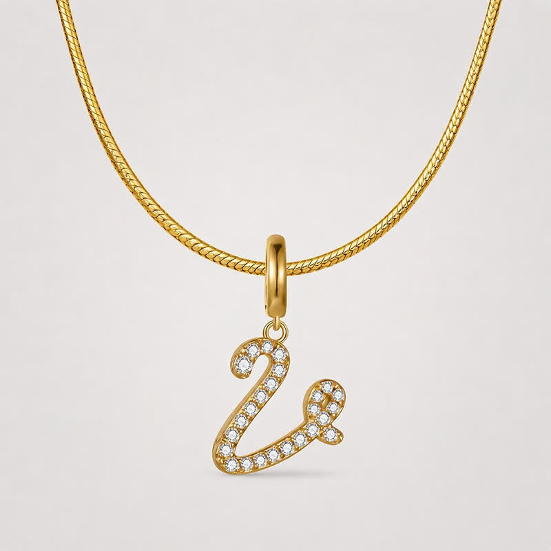 TaleClasp Letter V Gold Tone Arc Charm - image 4