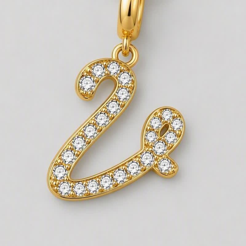TaleClasp Letter V Gold Tone Arc Charm - image 3